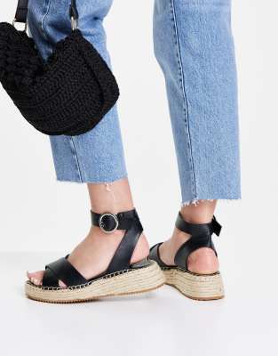 Topshop Peanut Espadrille in Black