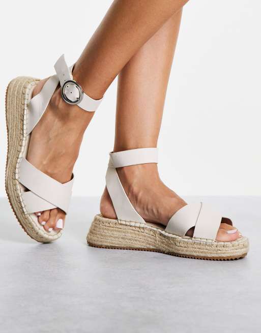 Topshop Peanut espadrille sandal in stone ASOS