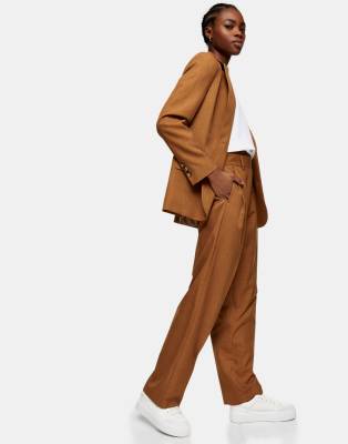 camel suit trousers