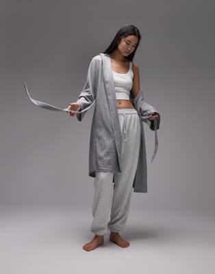 Topshop - Peignoir gaufr?� - Gris chin?� | ASOS