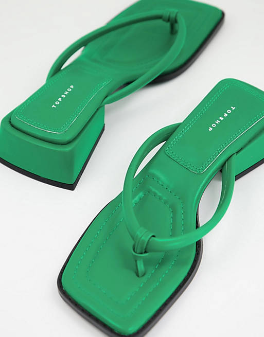Shoes Heels/Topshop Pella toe post sandal in green 