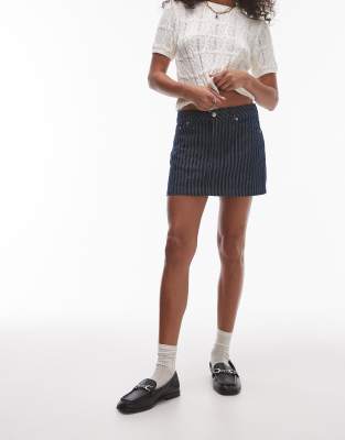 Shop Topshop pelmet skirt in indigo stripe Online – Trendy & Affordable Fashion