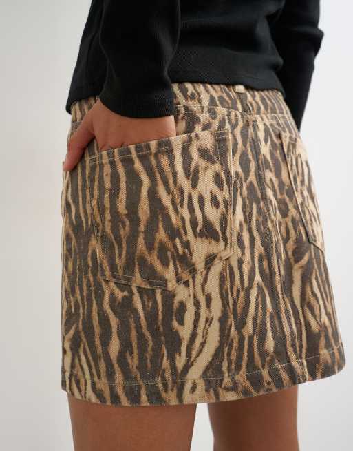 Topshop pelmet skirt in leopard print, 4 of 5