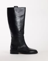 Topshop Penelope real leather riding boot in black