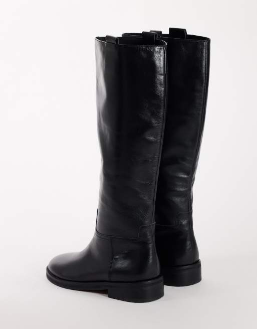 Topshop Penelope real leather riding boot in black, 4 of 4