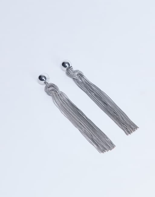 Topshop - Perl - Orecchini color argento con nappe