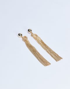 Perl tassel earrings in gold