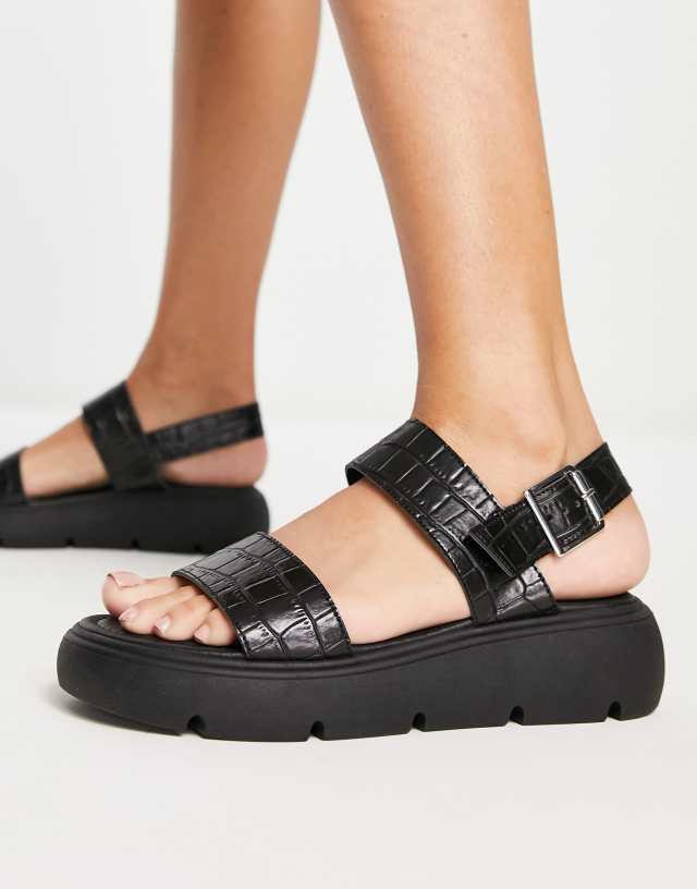 Topshop Perrie chunky two part sandal in black