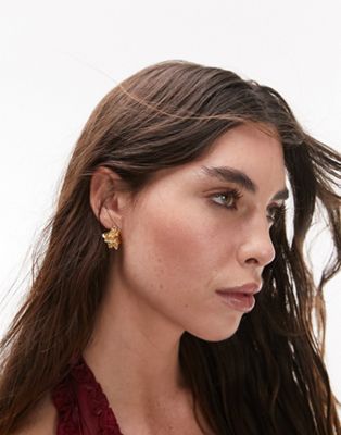 Topshop Perth molten stud earrings in 14k gold plated
