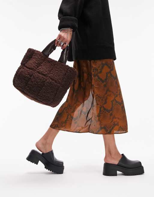 Topshop - Petit cabas matelassé - Marron, 4 de 4