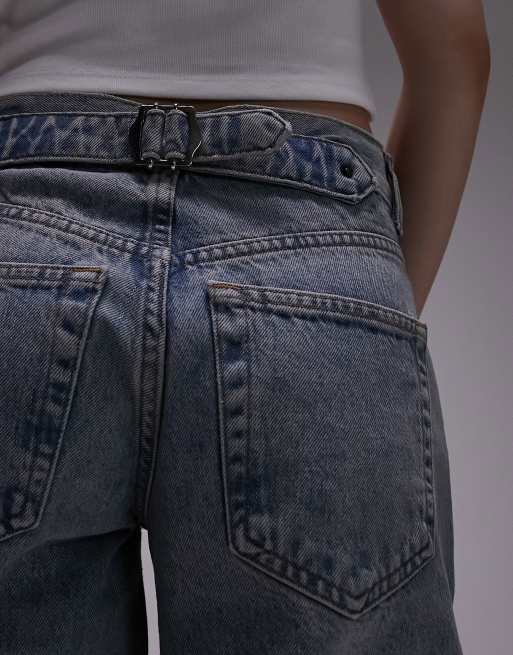 Topshop Petite - Afslappede og lavtaljede jeans med afbleget vintagedesign, 5 af 5