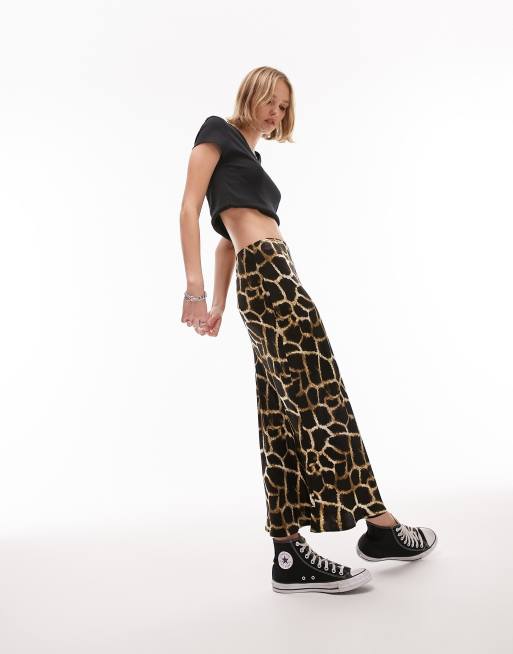 Leopard midi 2025 skirt topshop