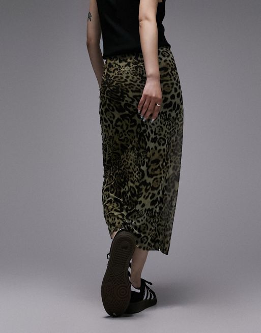 Shel Mesh Skirt - Leopard  Shop Noctex Made in Los Angeles