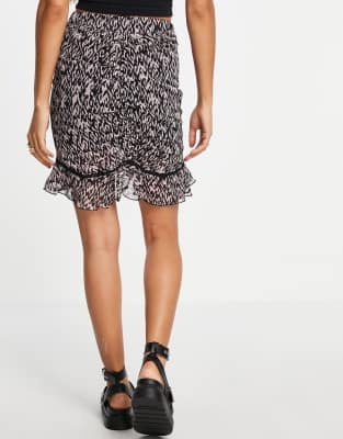 aztec print mini skirt