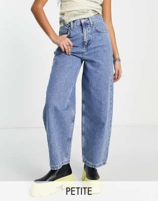 Topshop Baggy raw denim jeans in indigo