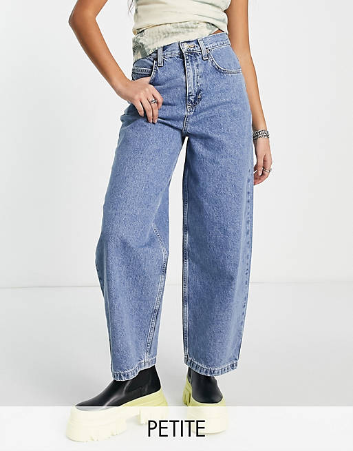  Topshop Petite Baggy jeans in mid blue 