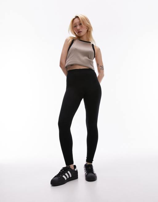 Topshop Petite basic ankle legging in black