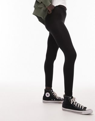Topshop Petite Basic Ankle Length Legging In Black
