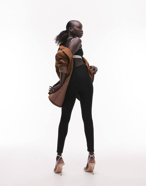 Topshop Petite basic ankle length leggings in black
