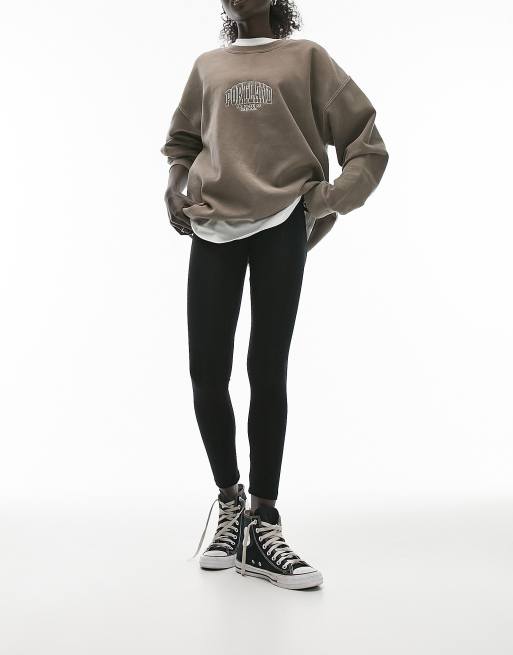 Topshop Petite basic ankle length leggings in black