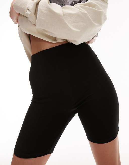 Topshop Petite basic legging shorts in black