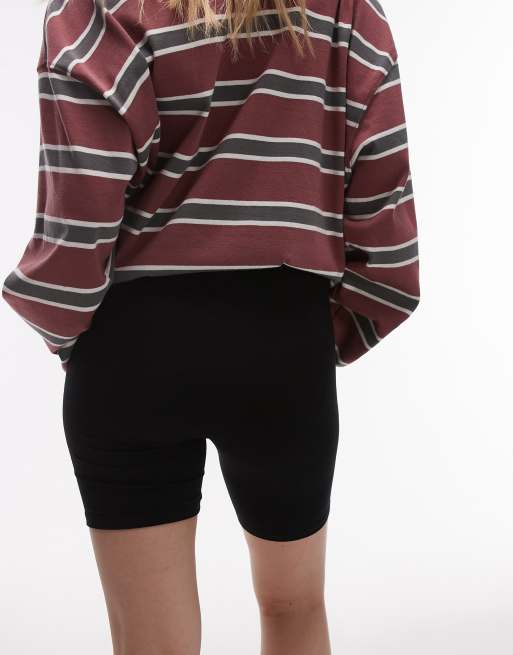 Topshop Petite basic legging shorts in black, 3 of 5