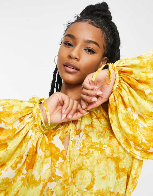 Topshop yellow dress top