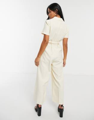 topshop cream jumpsuit