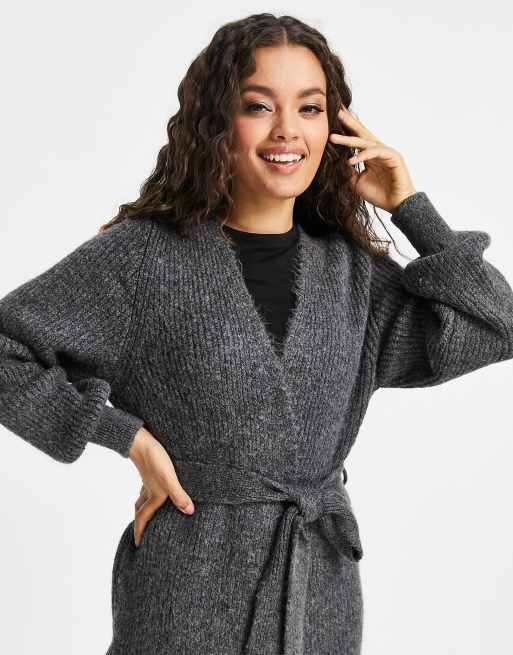 Belted clearance wrap sweater