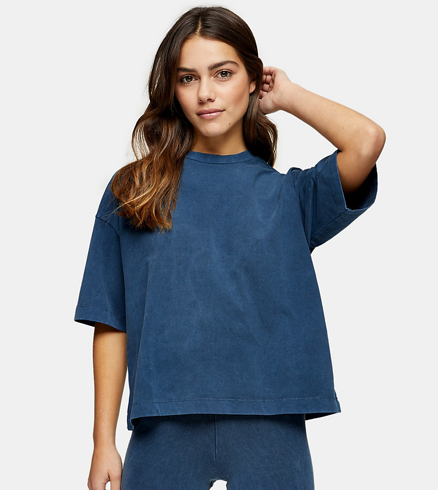 Topshop Petite – Blå oversized t-shirt