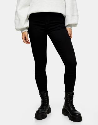 Topshop Petite Joni Skinny Jeans In Black In Black