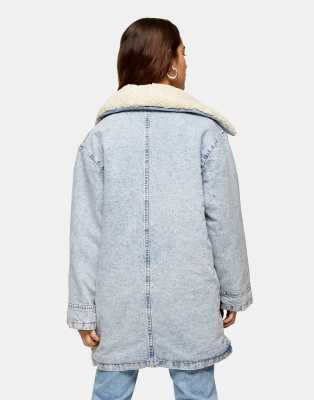 topshop sherpa jean jacket