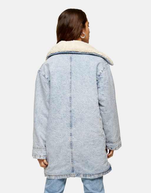 Topshop longline sales denim jacket