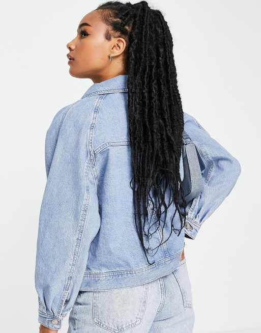 Topshop boxy crop denim 2024 jacket