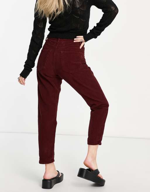 Red corduroy mom store jeans