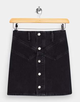 button front skirt short