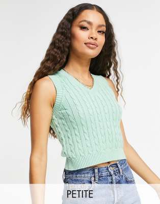 Topshop Petite cable knit tank top in 