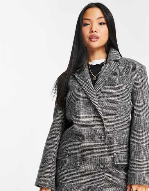 Petite checked outlet blazer