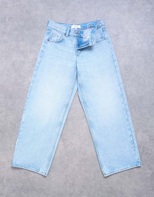 Topshop Petite Cinch low rise relaxed jeans in bleach, 6 of 7