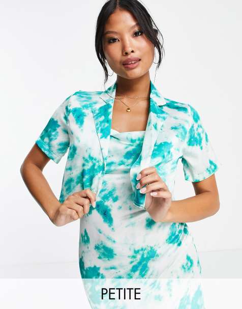 Topshop Petite cloud print tie dye shirt co-ord - view 1