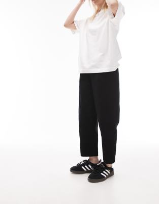 cord peg pants in black