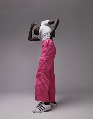 Topshop Petite cord utility straight leg trouser in pink - ASOS Price Checker