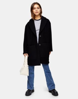 Topshop petite black outlet coat