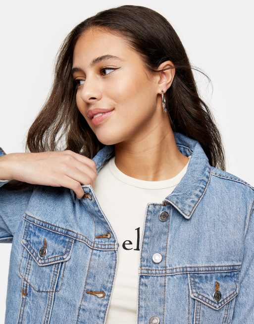 Cropped petite 2025 denim jacket