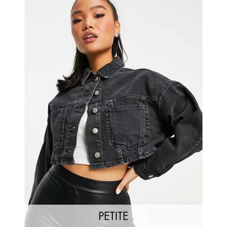 Petite black denim jacket best sale