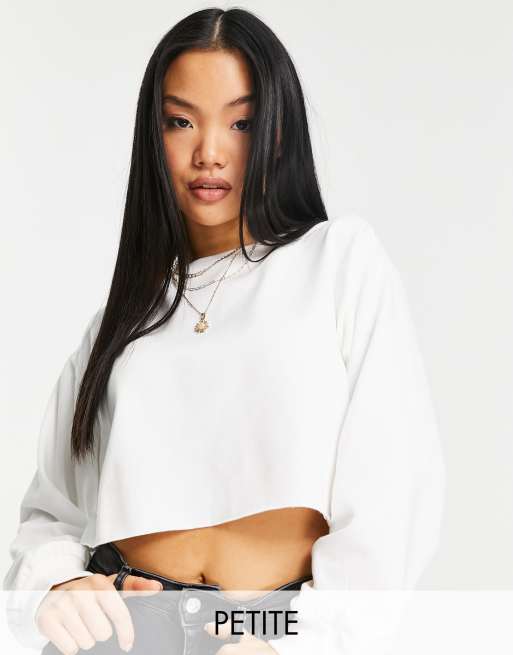 Topshop white cropped sweatshirt new arrivals