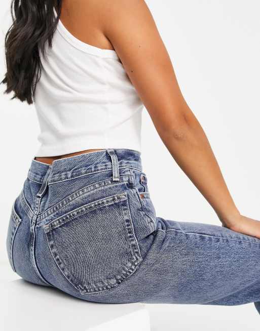 Topshop Petite – Dad-Jeans in verwaschenem Mittelblau, 3 von 4