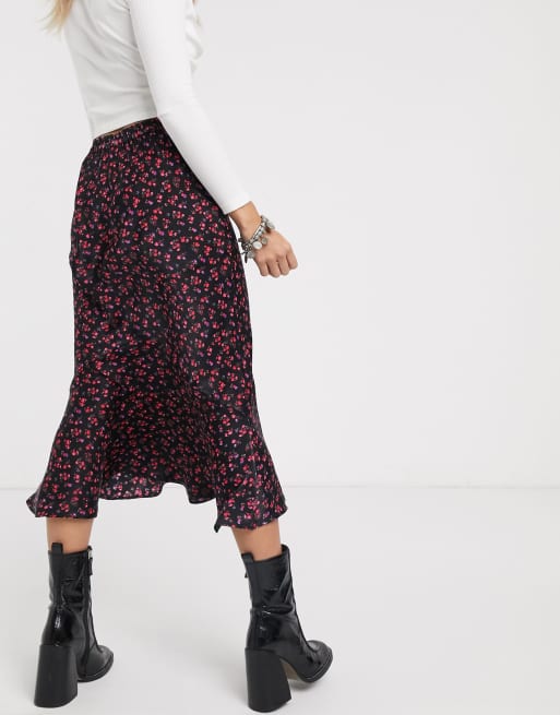 Petite ditsy shop midi skirt