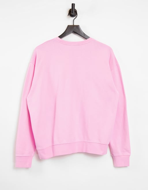 Topshop Petite dont worry be happy sweatshirt in pink