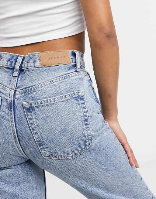 Topshop Petite Editor high rise straight jean in bleach, 3 of 4